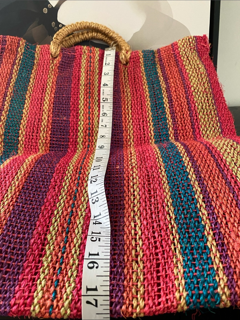 Vintage 80’s 100% Henequen Hand Woven In Mexico Tote - Picture 7 of 8